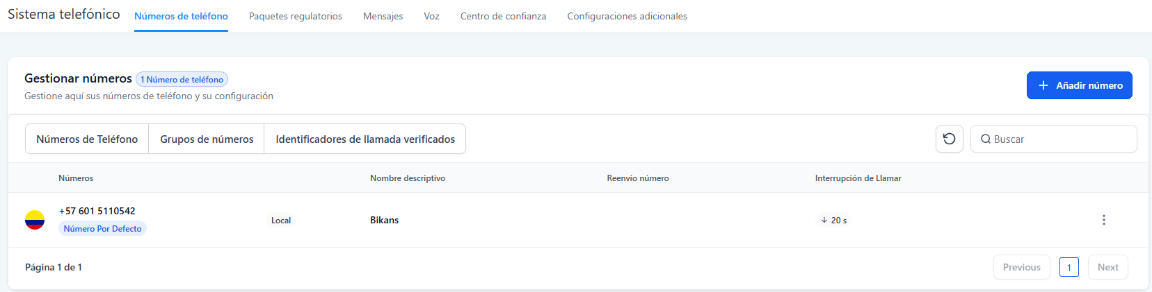 Gestionar números 1